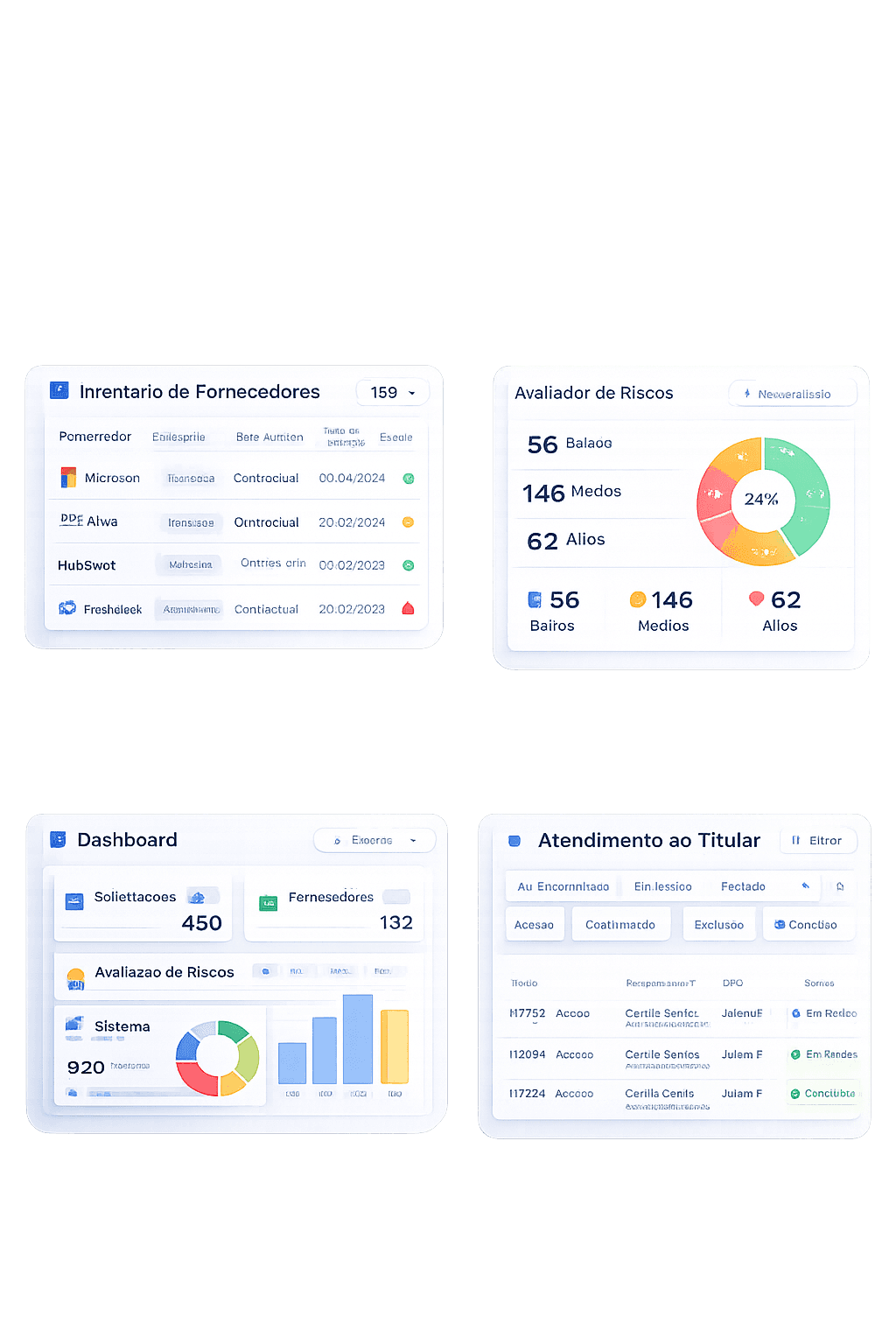 Interface DPO Privacy - Dashboards de Governança LGPD e IA